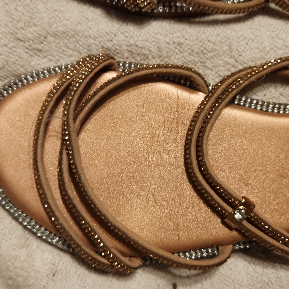 Chic Tan Sandals with Sparkling Accents - Picture 2 of 3